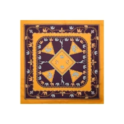 E.Marinella FOULARD IN SETA 90 GIALLO Elefanti portafortuna Sale