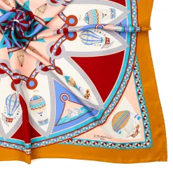 E.Marinella FOULARD IN SETA 90 GIALLO Le mongolfiere Sale