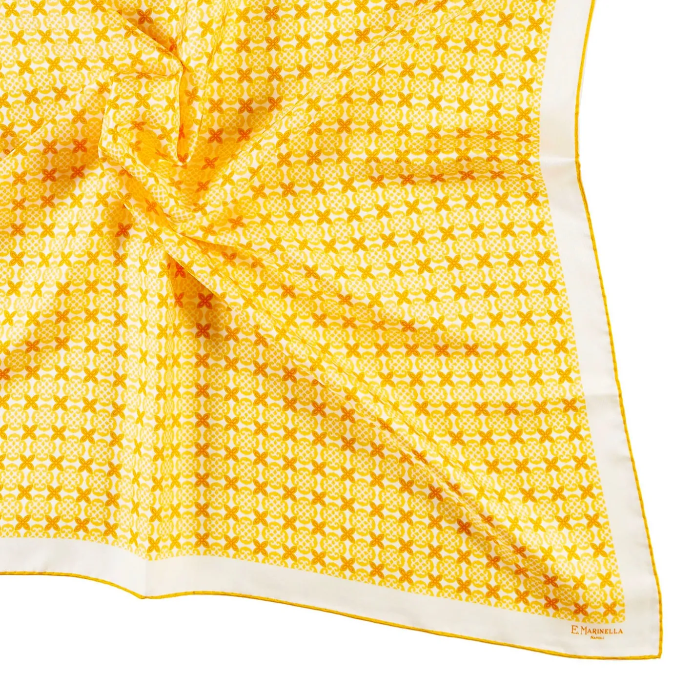 E.Marinella FOULARD IN SETA 90 GIALLO Small flower ispiration Hot