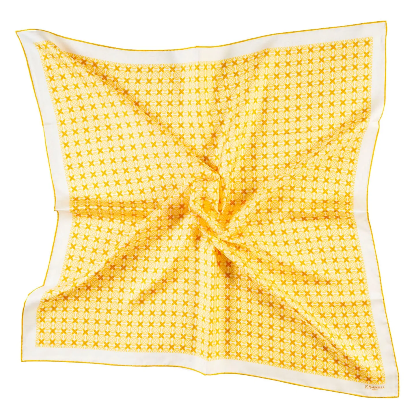 E.Marinella FOULARD IN SETA 90 GIALLO Small flower ispiration Hot