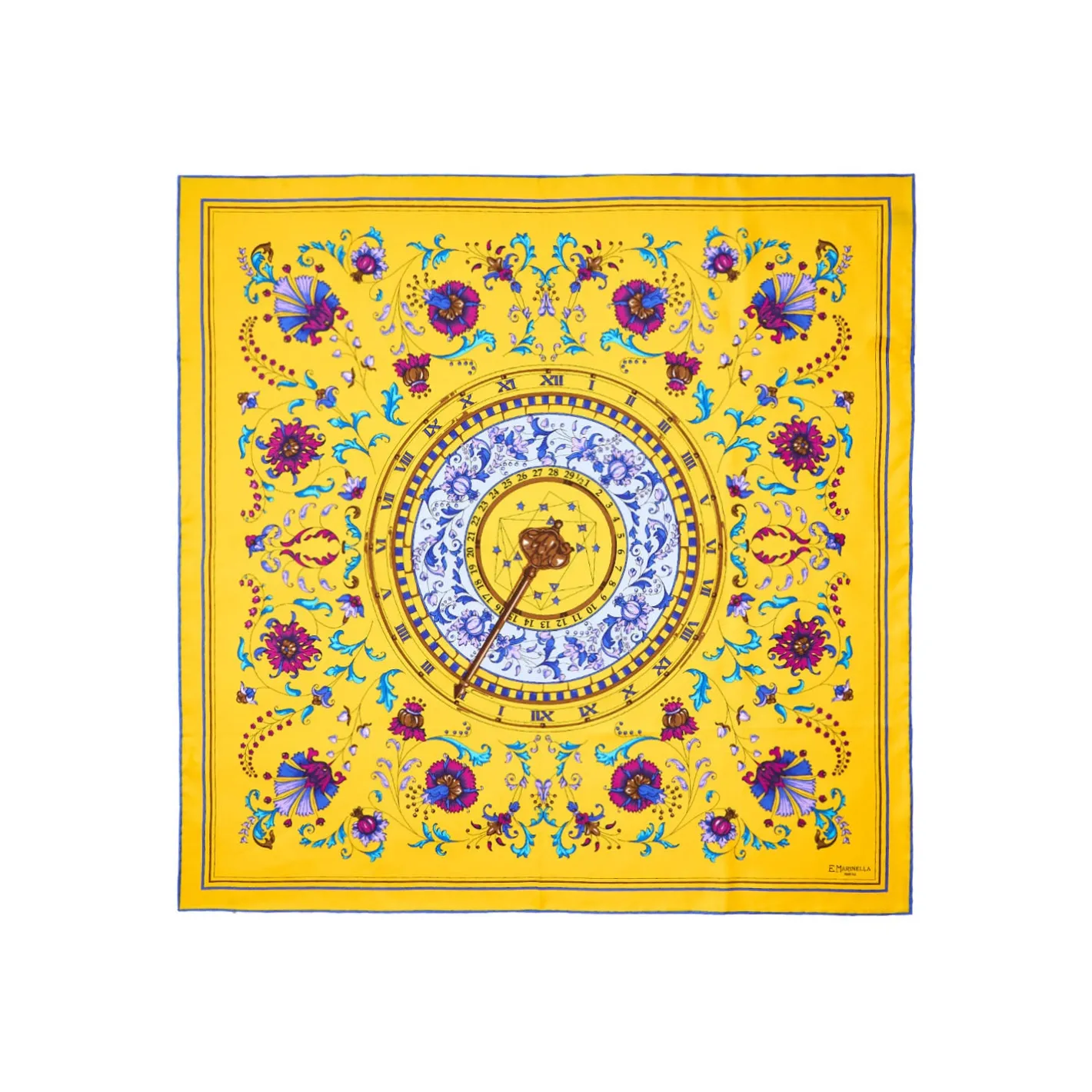 E.Marinella FOULARD IN SETA 90 GIALLO Un'estate caprese Outlet