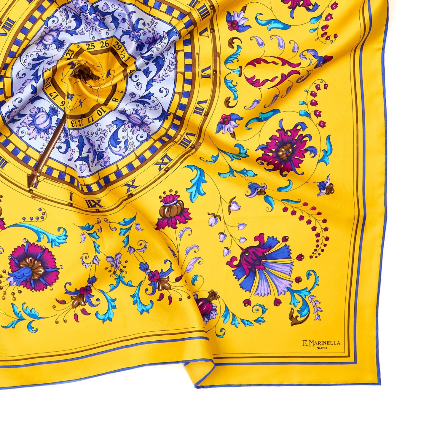E.Marinella FOULARD IN SETA 90 GIALLO Un'estate caprese Outlet