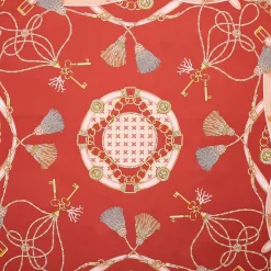 E.Marinella FOULARD IN SETA 90 MARRONE CHIARO Microfantasia, nappine e chiavi Clearance