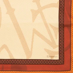 E.Marinella FOULARD IN SETA 90 MARRONE CHIARO Archivio ispiration 1961