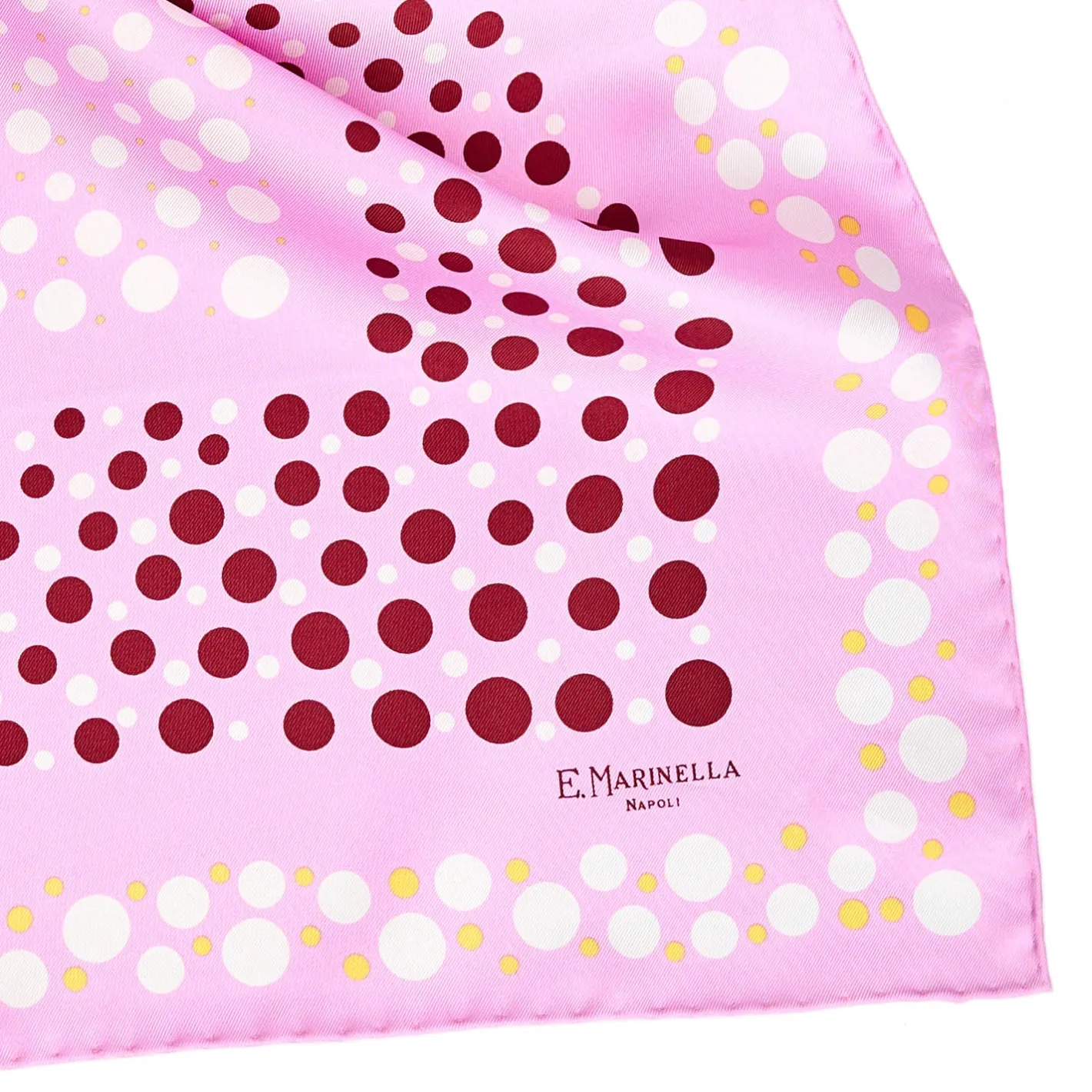 E.Marinella FOULARD IN SETA 65 ROSA Eleganza a pois Online