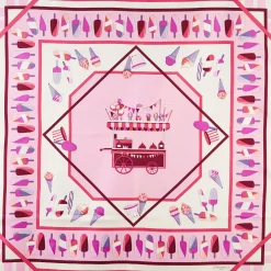 E.Marinella FOULARD IN SETA 90 ROSA La gelateria Outlet