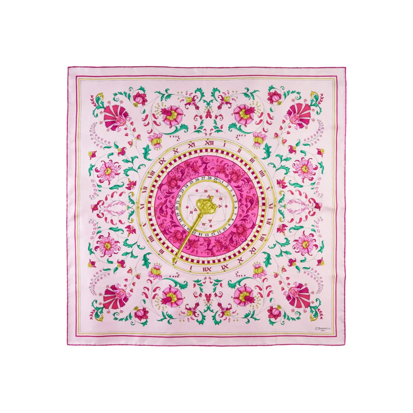 E.Marinella FOULARD IN SETA 90 ROSA Un'estate caprese Outlet
