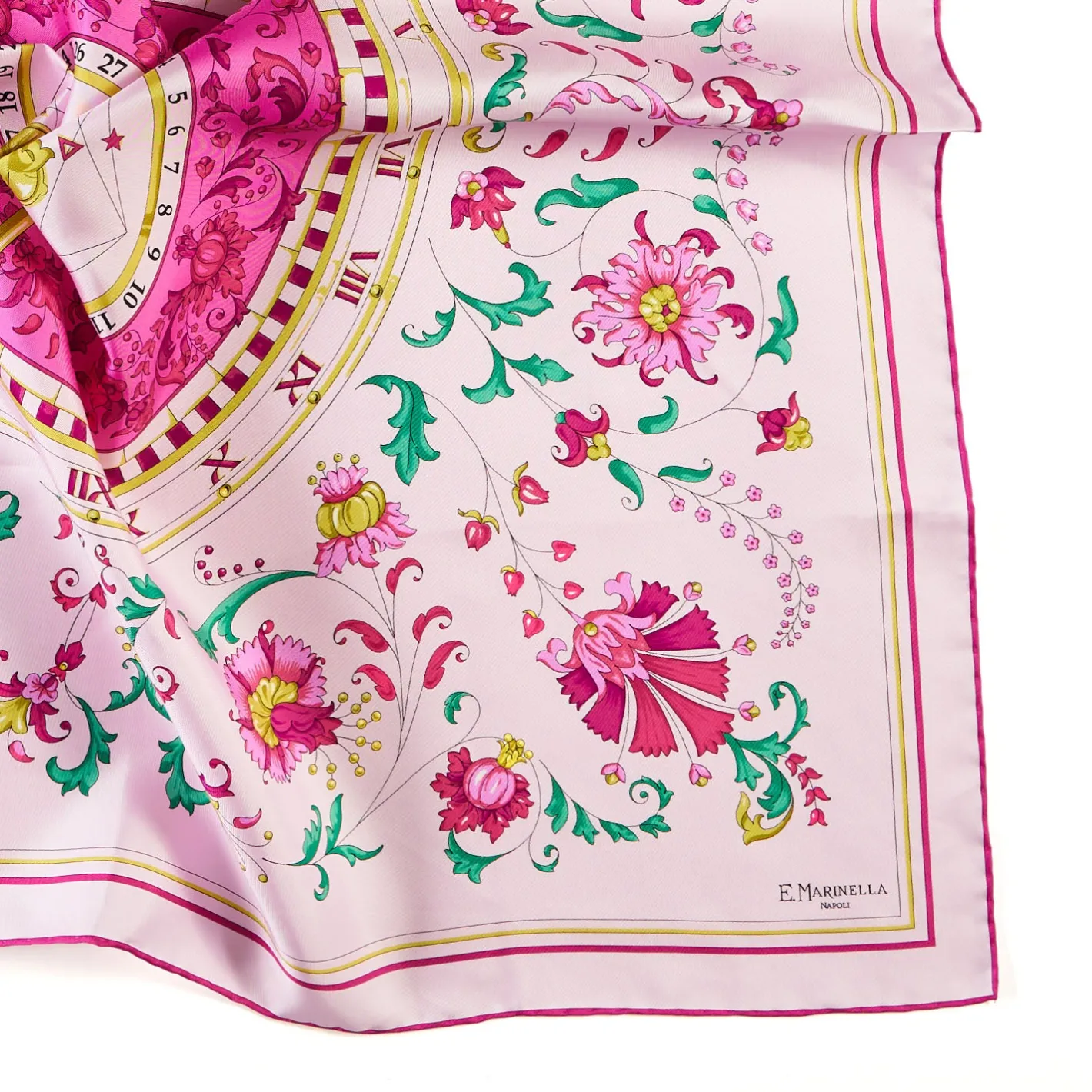 E.Marinella FOULARD IN SETA 90 ROSA Un'estate caprese Outlet