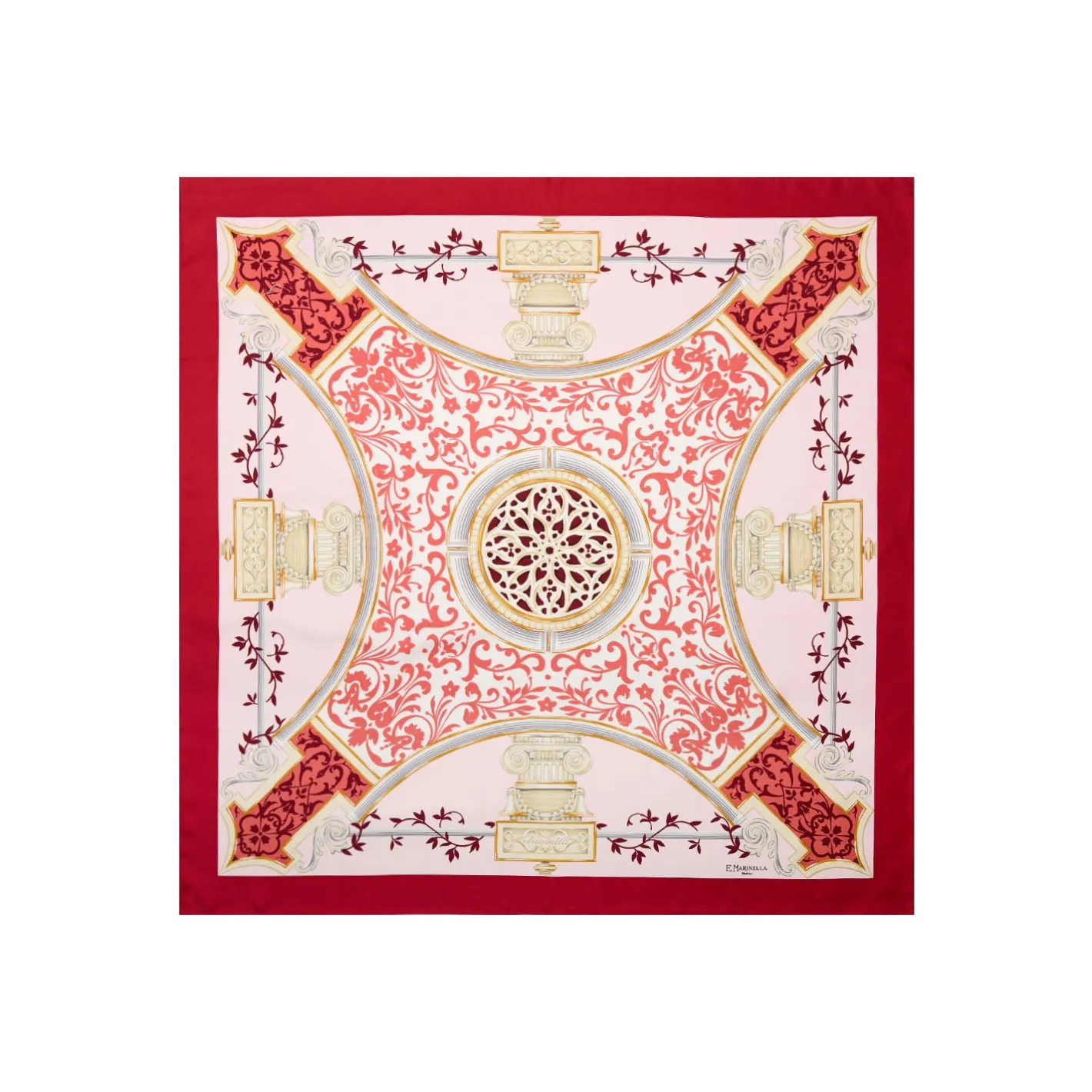 E.Marinella FOULARD IN SETA 90 ROSSO Divinita’ Online