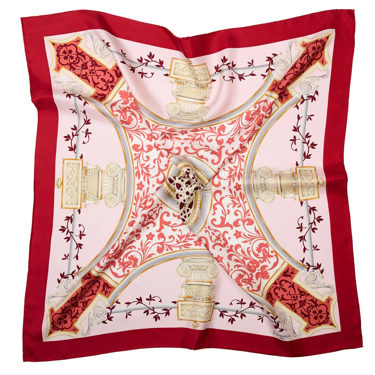 E.Marinella FOULARD IN SETA 90 ROSSO Divinita’ Online