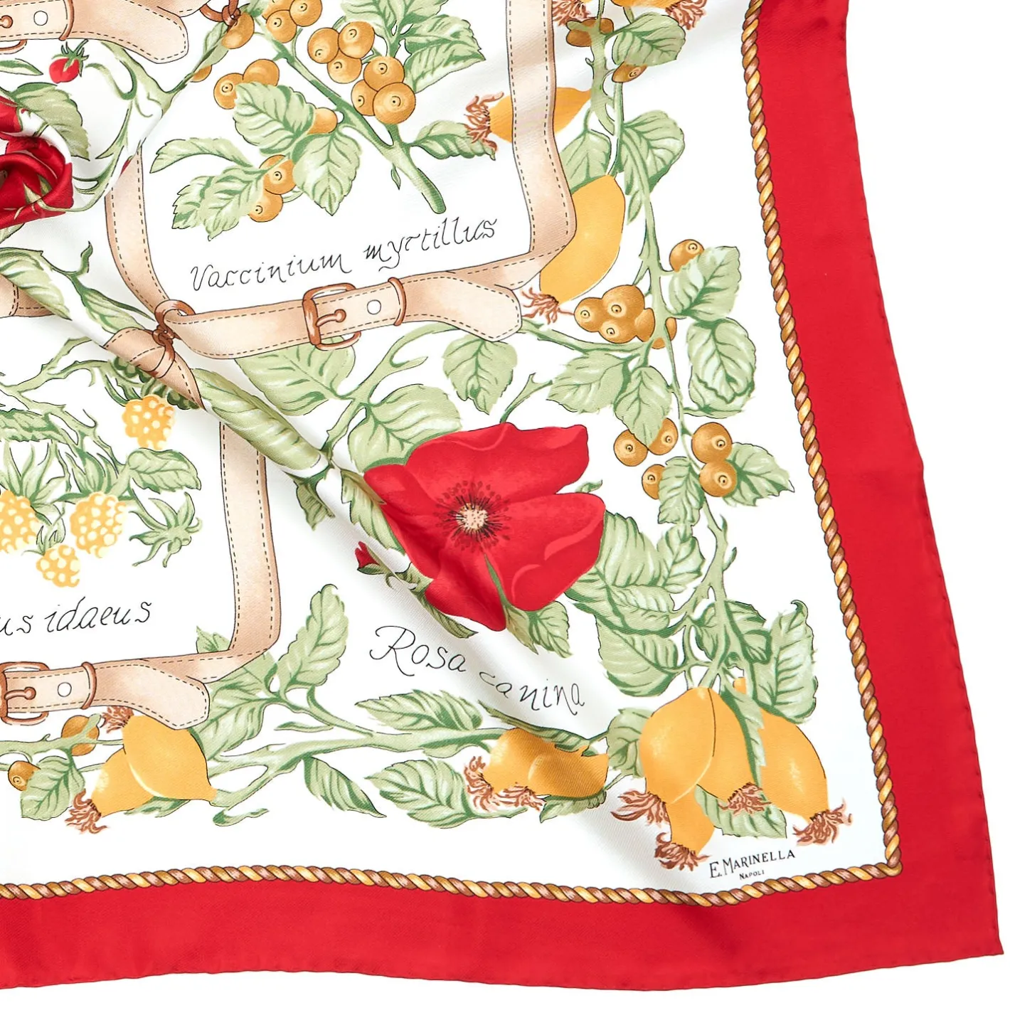 E.Marinella FOULARD IN SETA 90 ROSSO La rosa canina Best