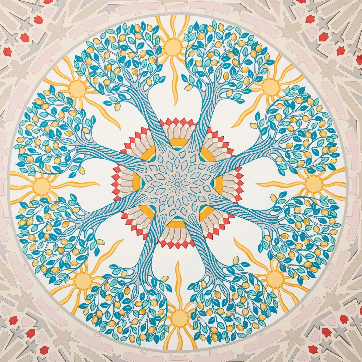 E.Marinella FOULARD IN SETA 90 ROSSO Mosaico Outlet