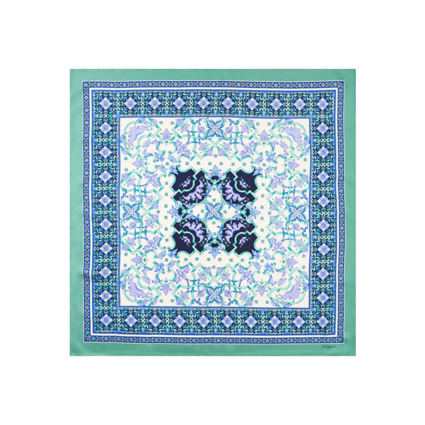 E.Marinella FOULARD IN SETA 90 VERDE CHIARO Maiolica mediterranea Online