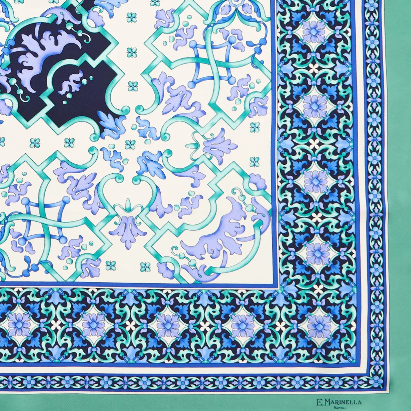 E.Marinella FOULARD IN SETA 90 VERDE CHIARO Maiolica mediterranea Online