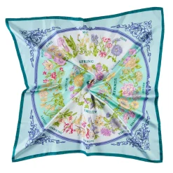 E.Marinella FOULARD IN SETA 90 VERDE La ruota delle stagioni Discount