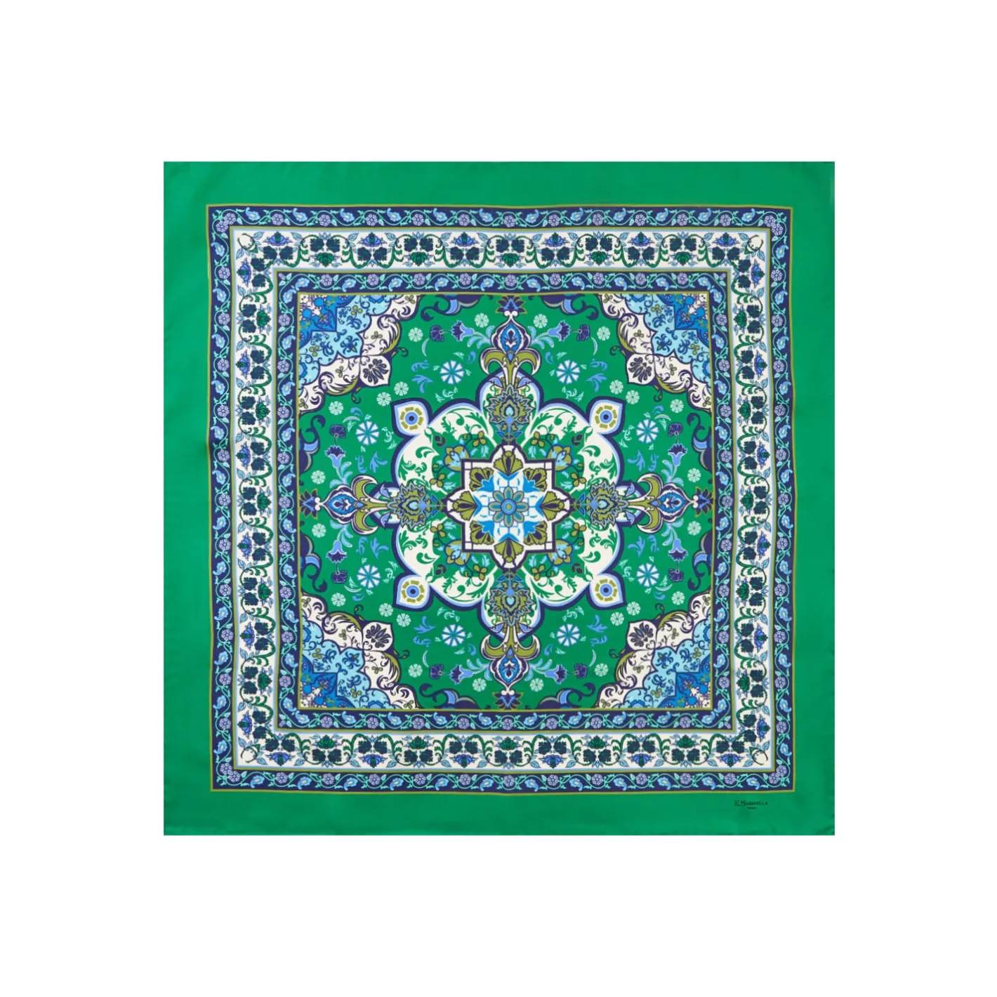 E.Marinella FOULARD IN SETA 90 VERDE Mediterranean vibes Best
