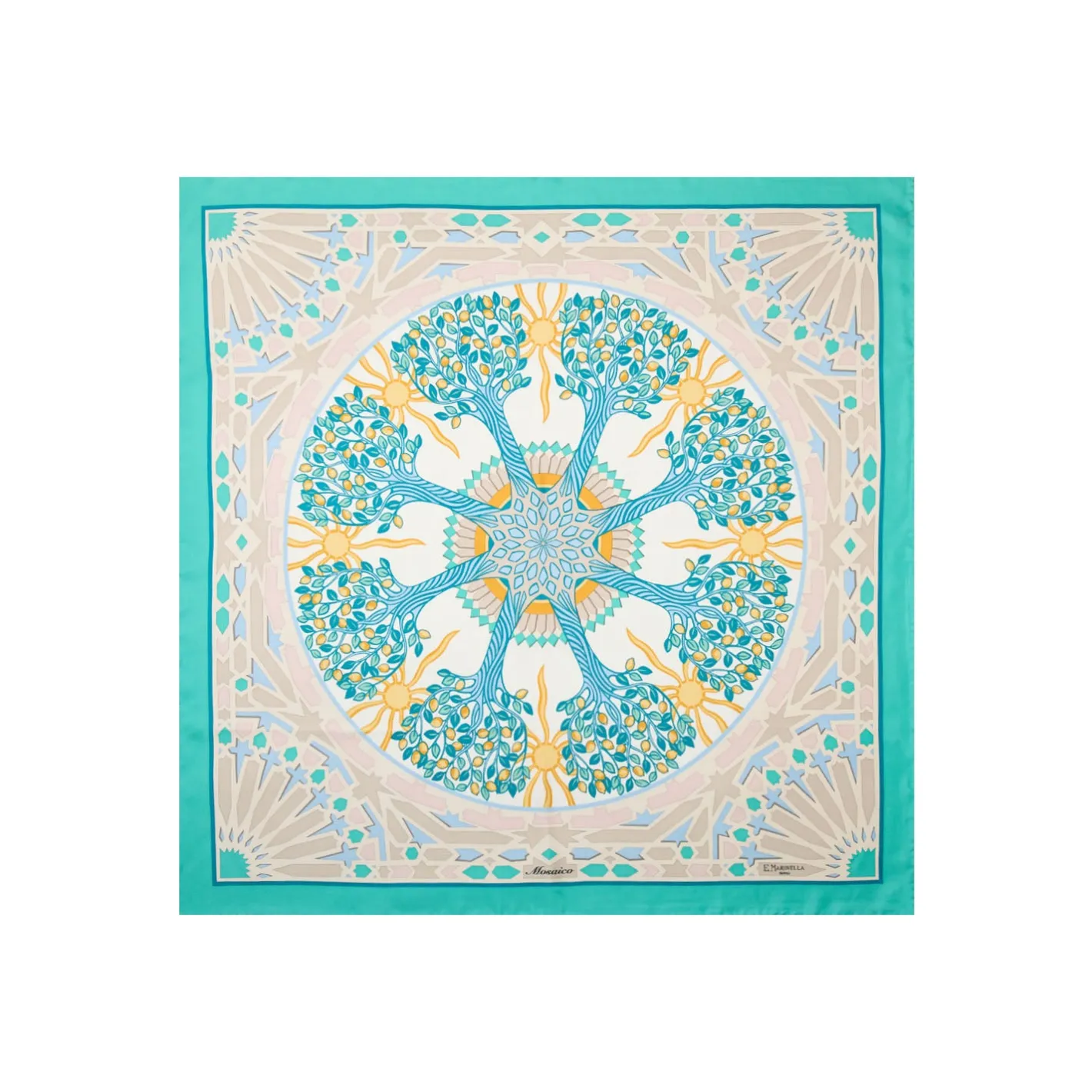 E.Marinella FOULARD IN SETA 90 VERDE Mosaico Online