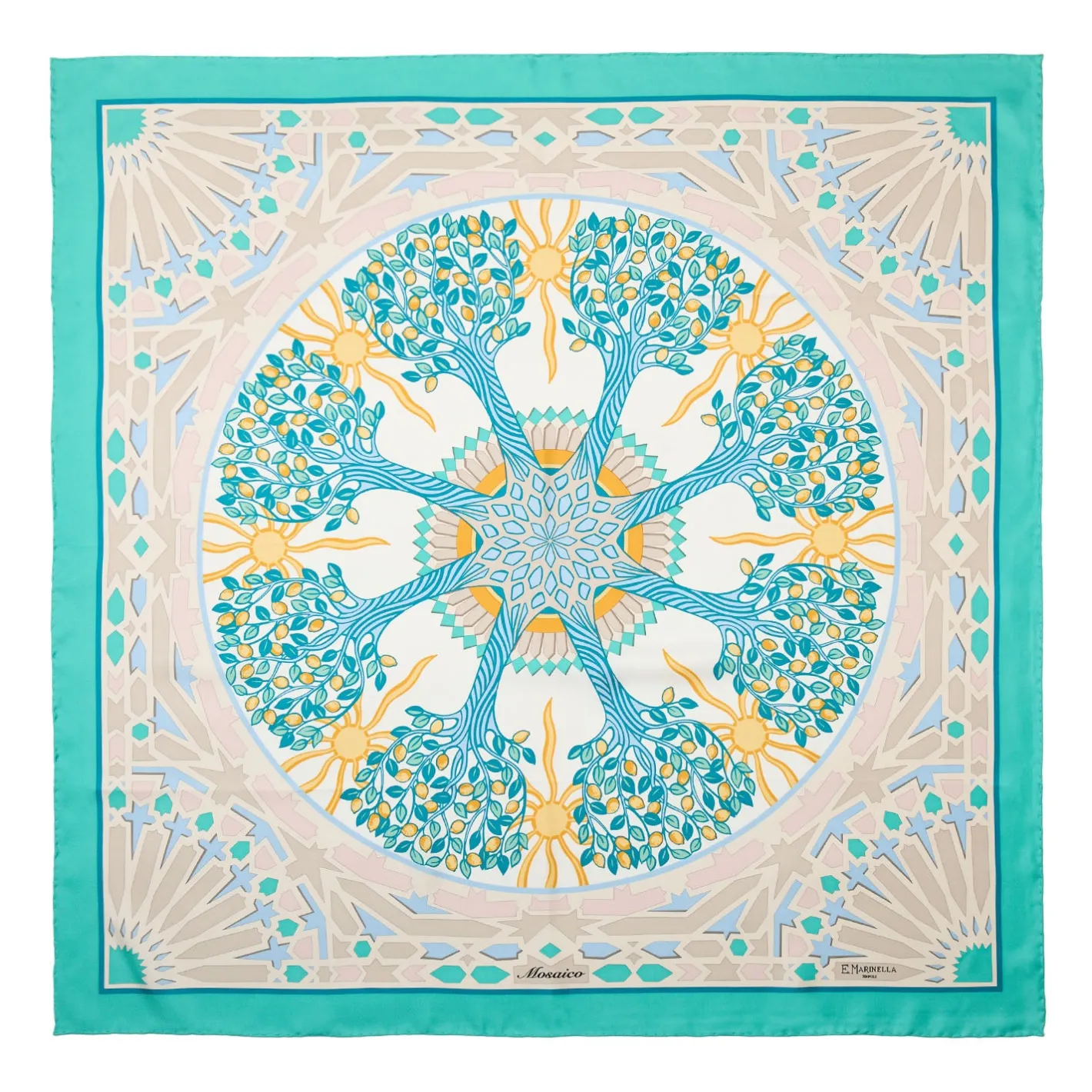 E.Marinella FOULARD IN SETA 90 VERDE Mosaico Online