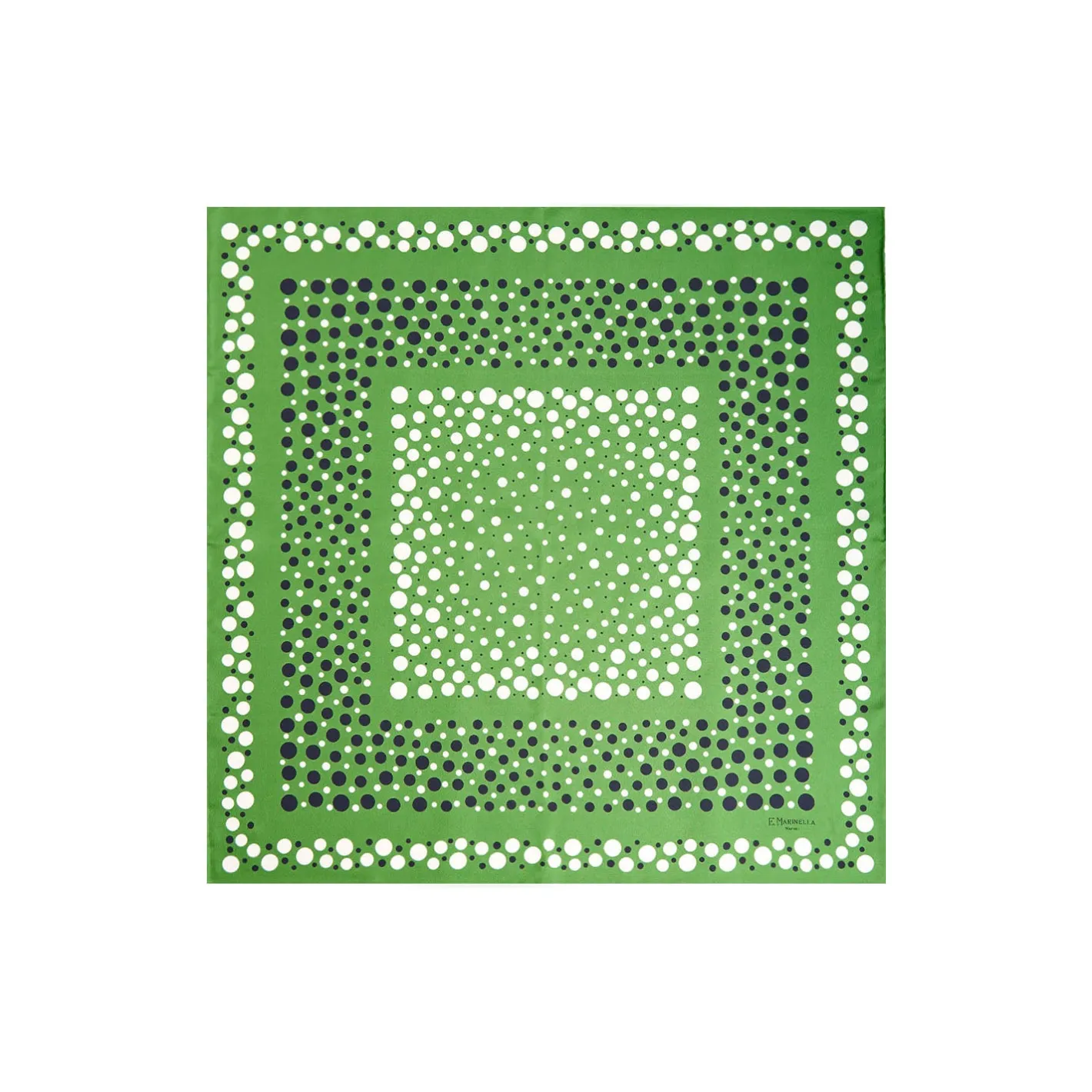 E.Marinella FOULARD IN SETA 65 VERDE OLIVA Eleganza a pois Clearance