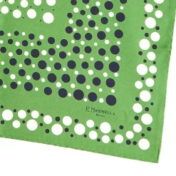 E.Marinella FOULARD IN SETA 65 VERDE OLIVA Eleganza a pois Clearance