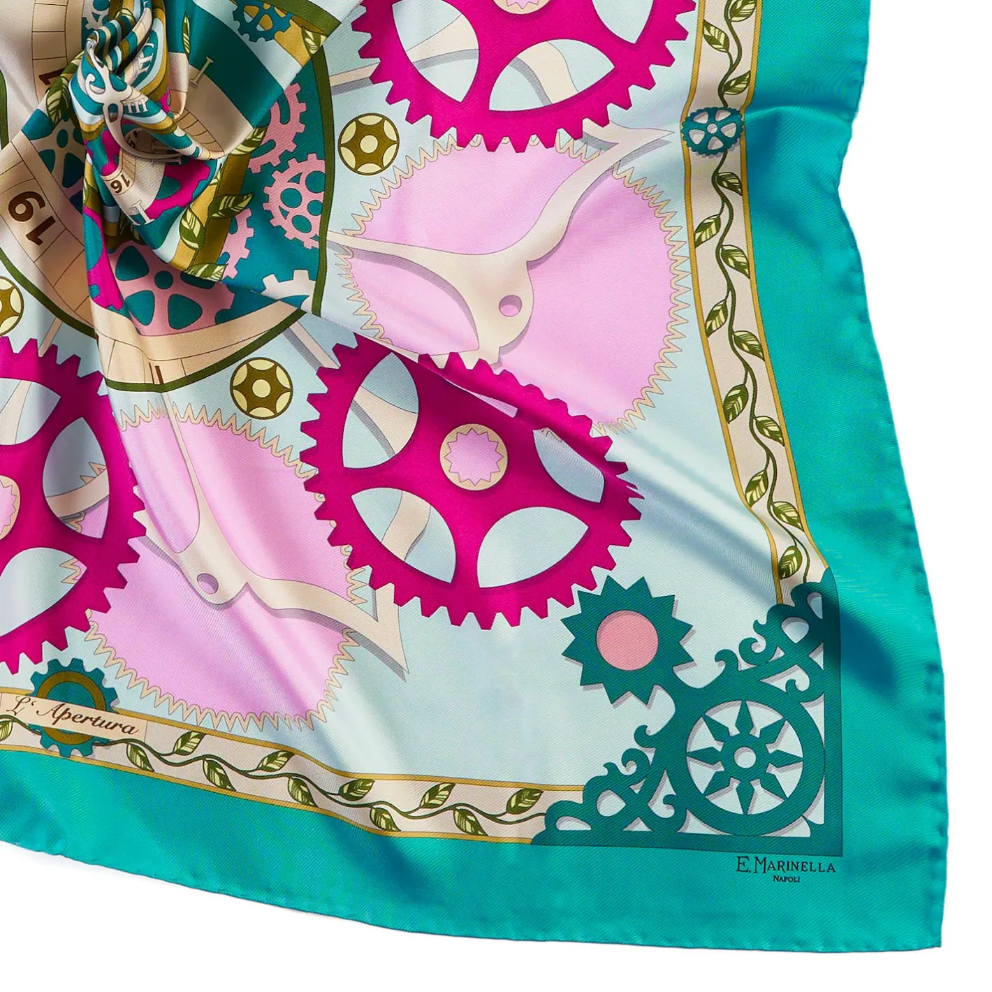 E.Marinella FOULARD IN SETA 90 VERDE Timeless morning Hot