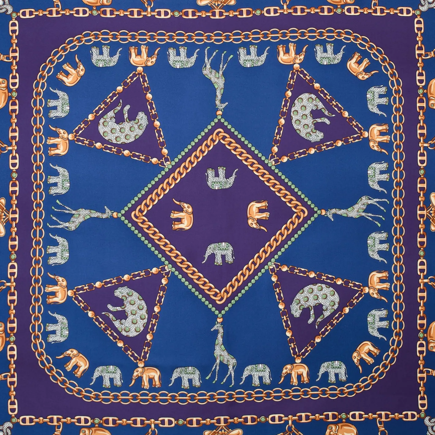 E.Marinella FOULARD IN SETA 90 VIOLA Elefanti portafortuna Online