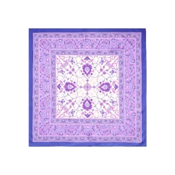 E.Marinella FOULARD IN SETA 90 VIOLA Motivo damascato Hot