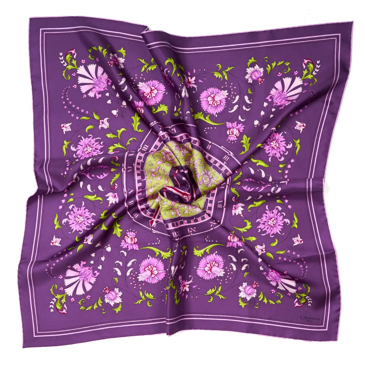 E.Marinella FOULARD IN SETA 90 VIOLA Un'estate caprese Discount