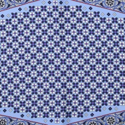 E.Marinella FOULARD ROMBO IN SETA AZZURRO Microfantasia fiore Outlet