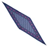E.Marinella FOULARD ROMBO IN SETA AZZURRO POLVERE Microfantasia fiore New