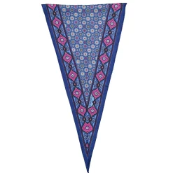 E.Marinella FOULARD ROMBO IN SETA AZZURRO POLVERE Microfantasia fiore New
