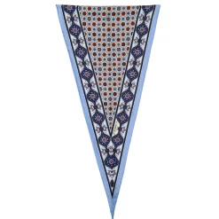 E.Marinella FOULARD ROMBO IN SETA AZZURRO Microfantasia fiore Online