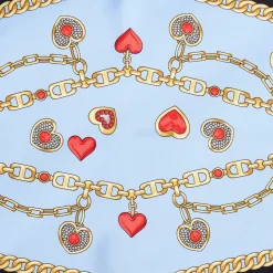 E.Marinella FOULARD ROMBO IN SETA AZZURRO Collezione san valentino Best