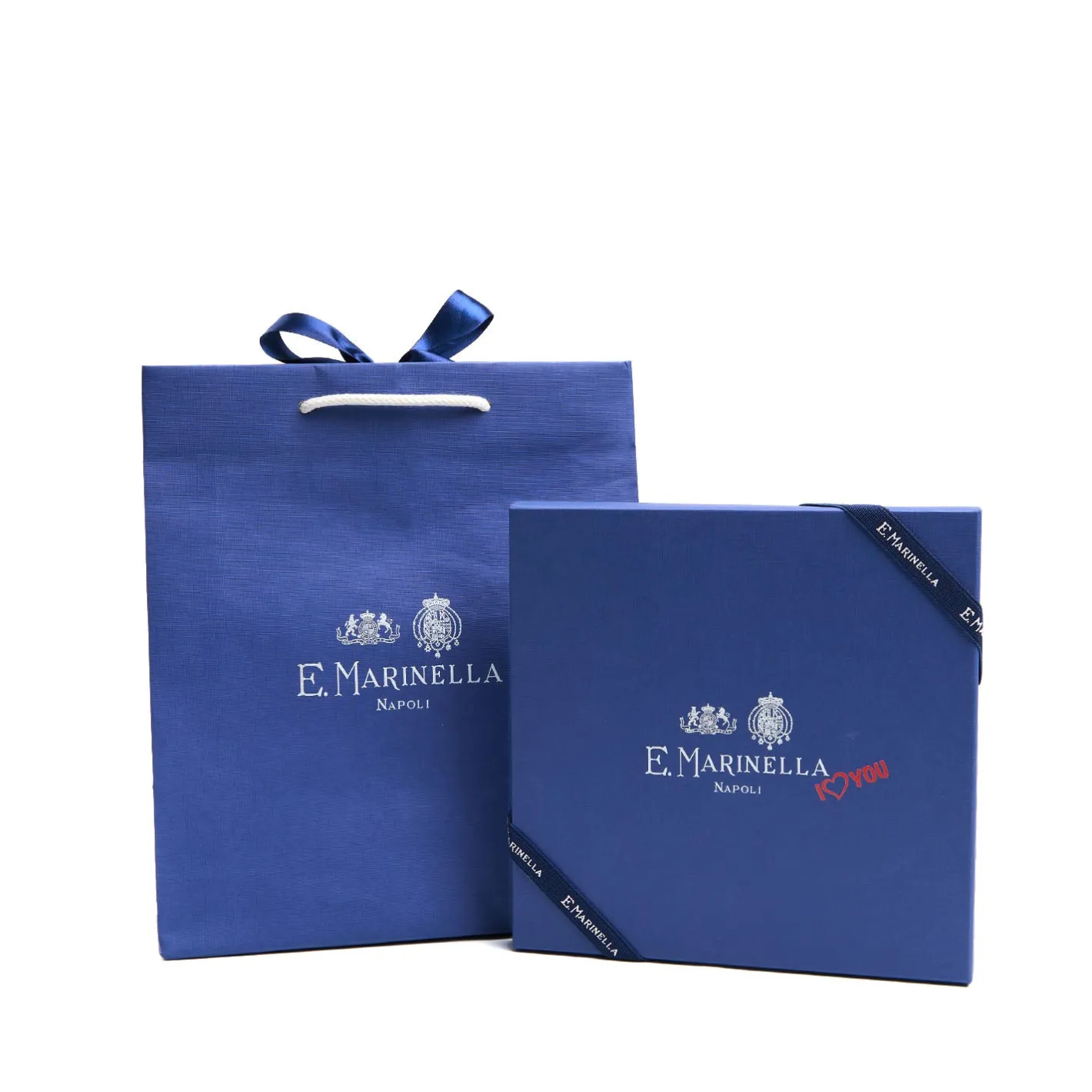 E.Marinella FOULARD ROMBO IN SETA AZZURRO Collezione san valentino Best