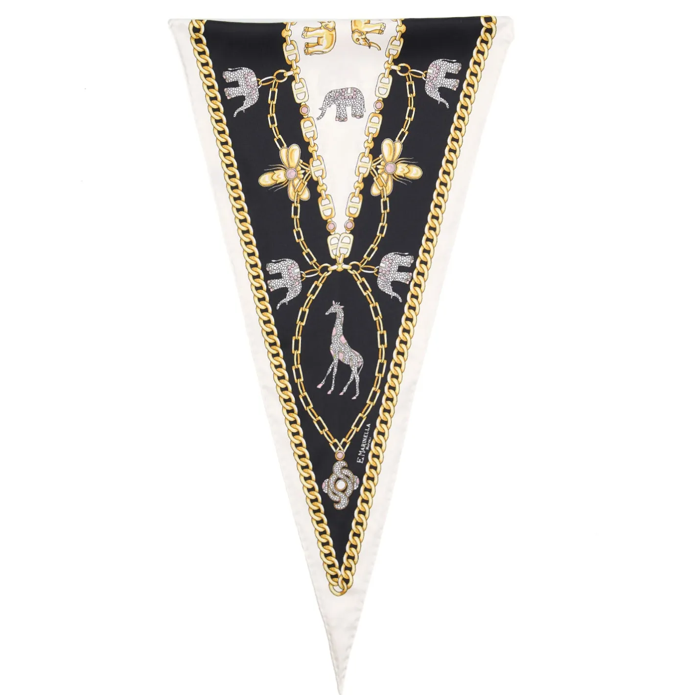 E.Marinella FOULARD ROMBO IN SETA BIANCO Collezione lucky charm Sale