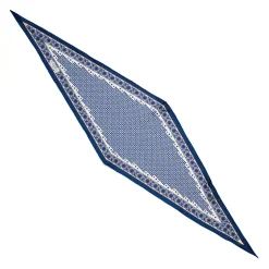E.Marinella FOULARD ROMBO IN SETA BIANCO Microfantasia fiore Hot