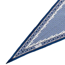 E.Marinella FOULARD ROMBO IN SETA BIANCO Microfantasia fiore Hot