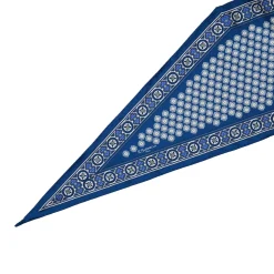 E.Marinella FOULARD ROMBO IN SETA BLUETTE Microfantasia fiore Discount