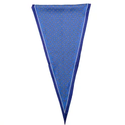 E.Marinella FOULARD ROMBO IN SETA BLU Microfantasia fiore Discount