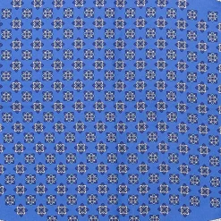 E.Marinella FOULARD ROMBO IN SETA BLU Microfantasia fiore Discount