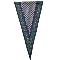 E.Marinella FOULARD ROMBO IN SETA BLU SCURO Microfantasia fiore Best