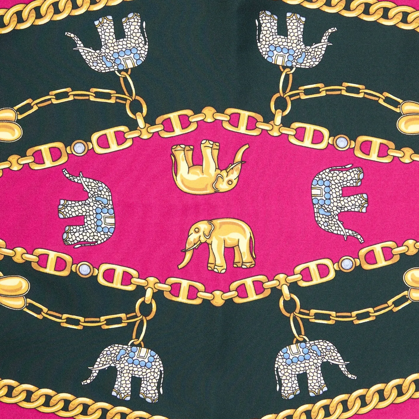 E.Marinella FOULARD ROMBO IN SETA FUCSIA Collezione lucky charm