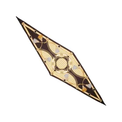 E.Marinella FOULARD ROMBO IN SETA MARRONE SCURO Collezione lucky charm Outlet