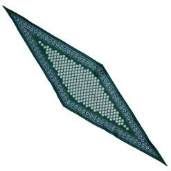 E.Marinella FOULARD ROMBO IN SETA VERDE SCURO Microfantasia fiore Hot