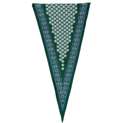 E.Marinella FOULARD ROMBO IN SETA VERDE SCURO Microfantasia fiore Hot
