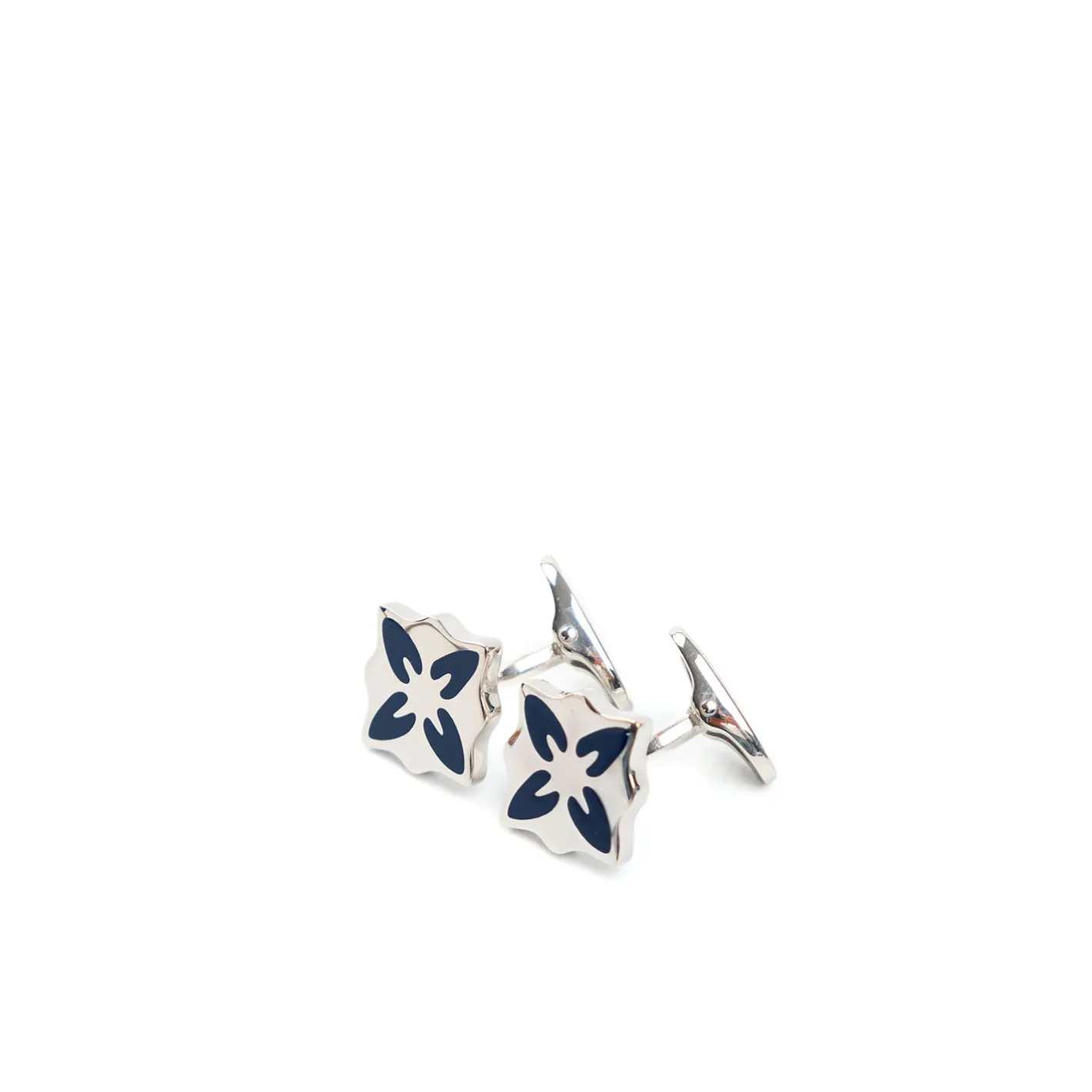 E.Marinella GEMELLI DA POLSO FIORE ARCHIVIO In argento e smalto blu Discount