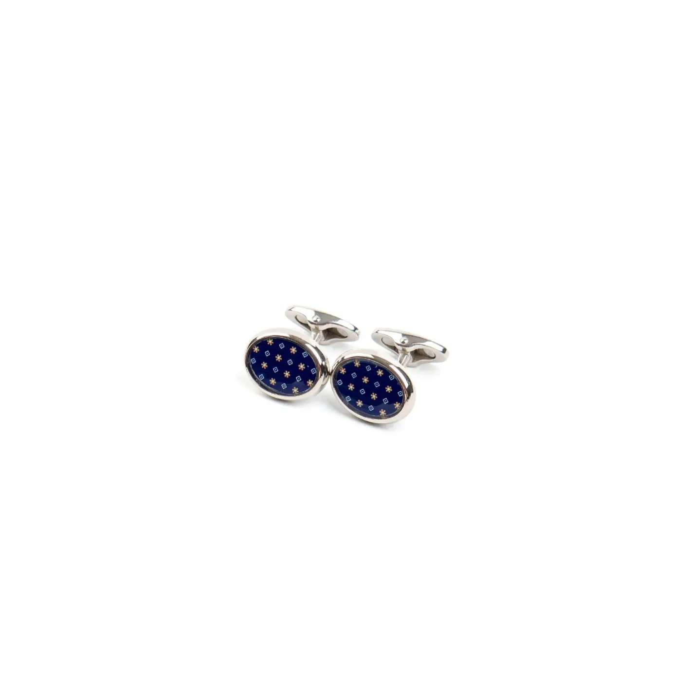 E.Marinella GEMELLI DA POLSO IN ARGENTO BLUCon microfantasia fiore Online