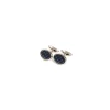 E.Marinella GEMELLI DA POLSO IN ARGENTO BLU SCURO Con microfantasia fiore New