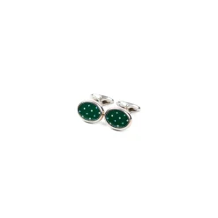 E.Marinella GEMELLI DA POLSO IN ARGENTO VERDECon microfantasia fiore Sale