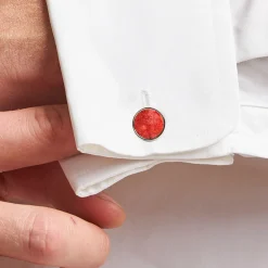 E.Marinella GEMELLI DA POLSO TONDO CON CORALLO In argento Online